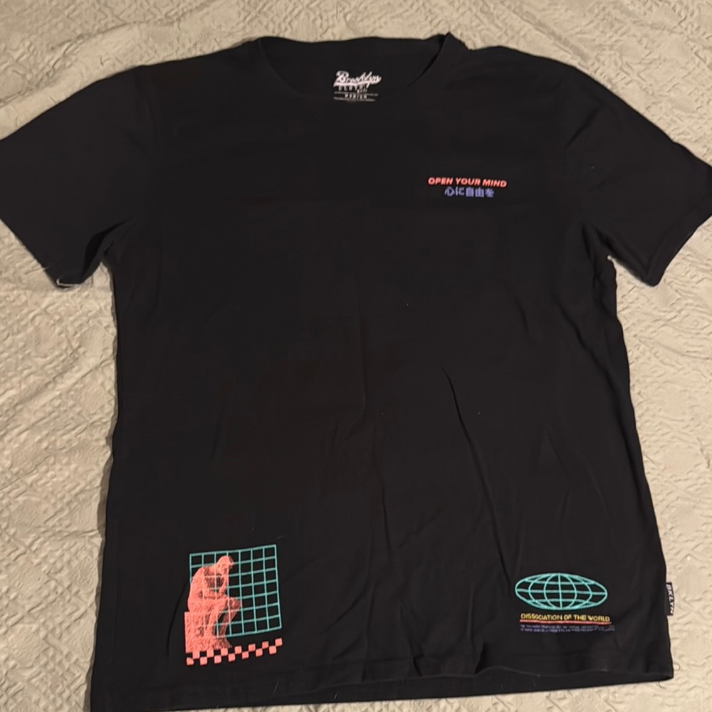 Brooklyn Cloth co. Open Your Mind Men’s M Black Tee  Graphic Accents